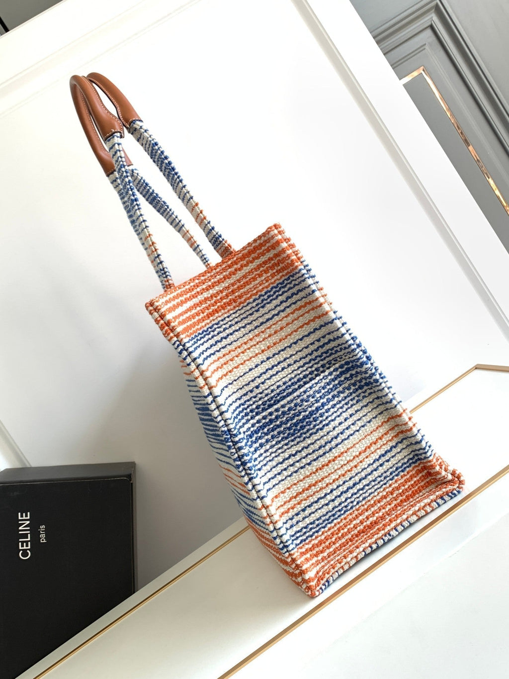 Celine Cabas Thais 41 Rainbow Fabric Tote