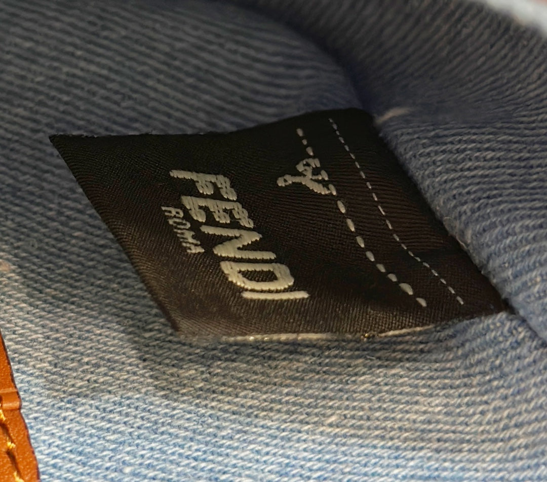 Fendi 19 Baguette Bag in Light Blue Canvas with Silver Hardware