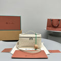 Loro Piana Extra Pocket L19 in Bisque Beige Ostrich Leather Bag
