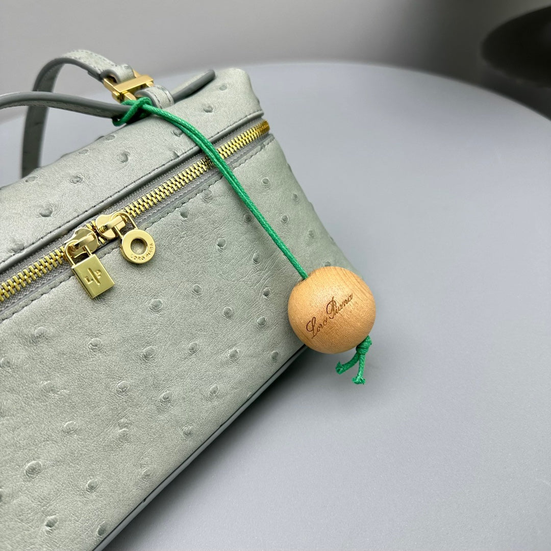 Loro Piana Extra Pocket L19 in Pearl Gray Ostrich Leather Bag