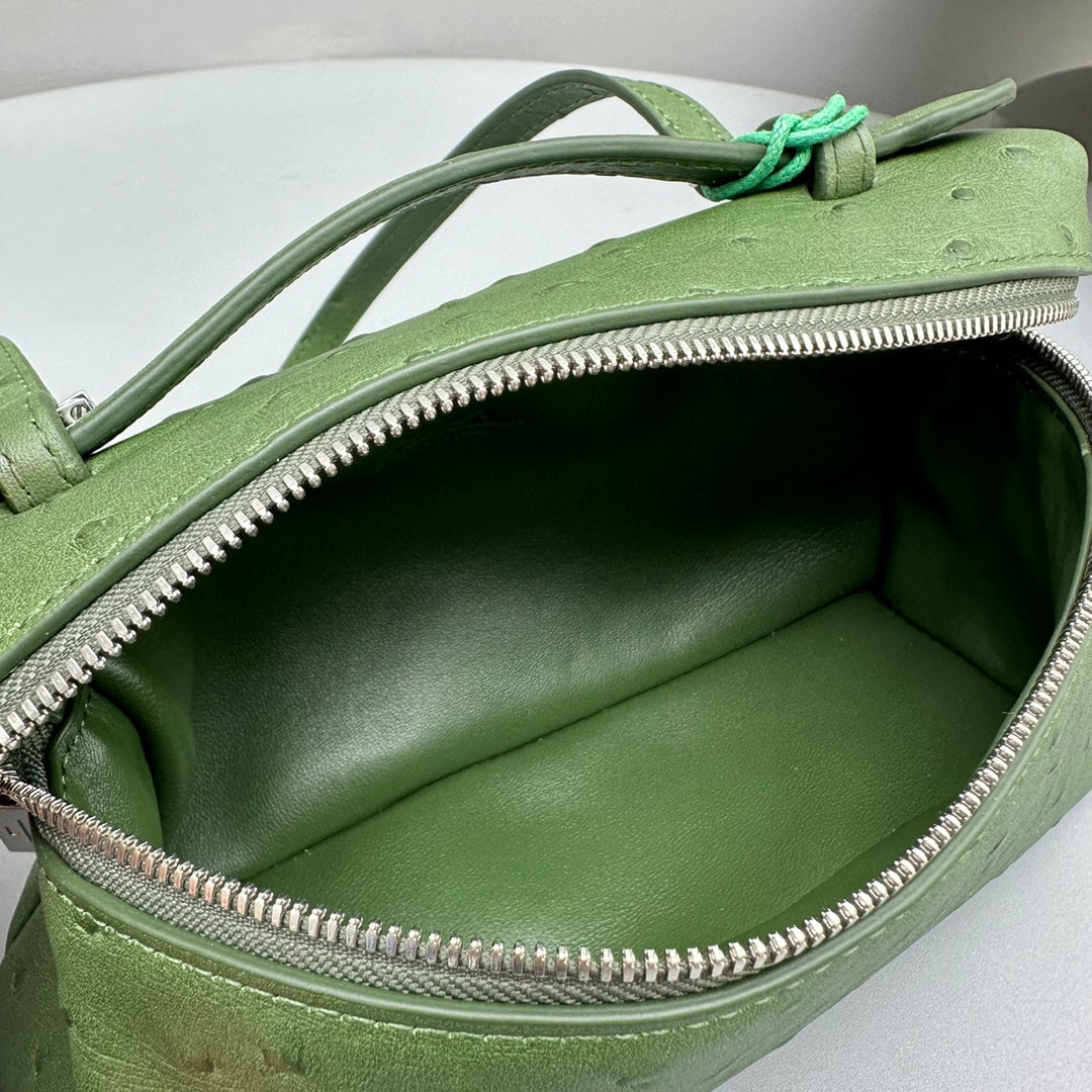 Loro Piana Extra Pocket L19 in Jungle Green Ostrich Leather Bag
