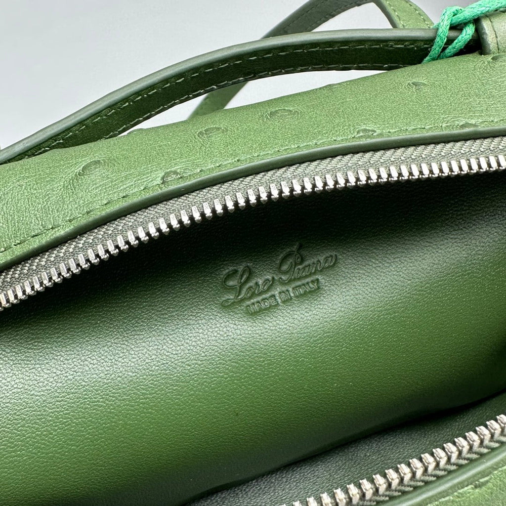 Loro Piana Extra Pocket L19 in Jungle Green Ostrich Leather Bag
