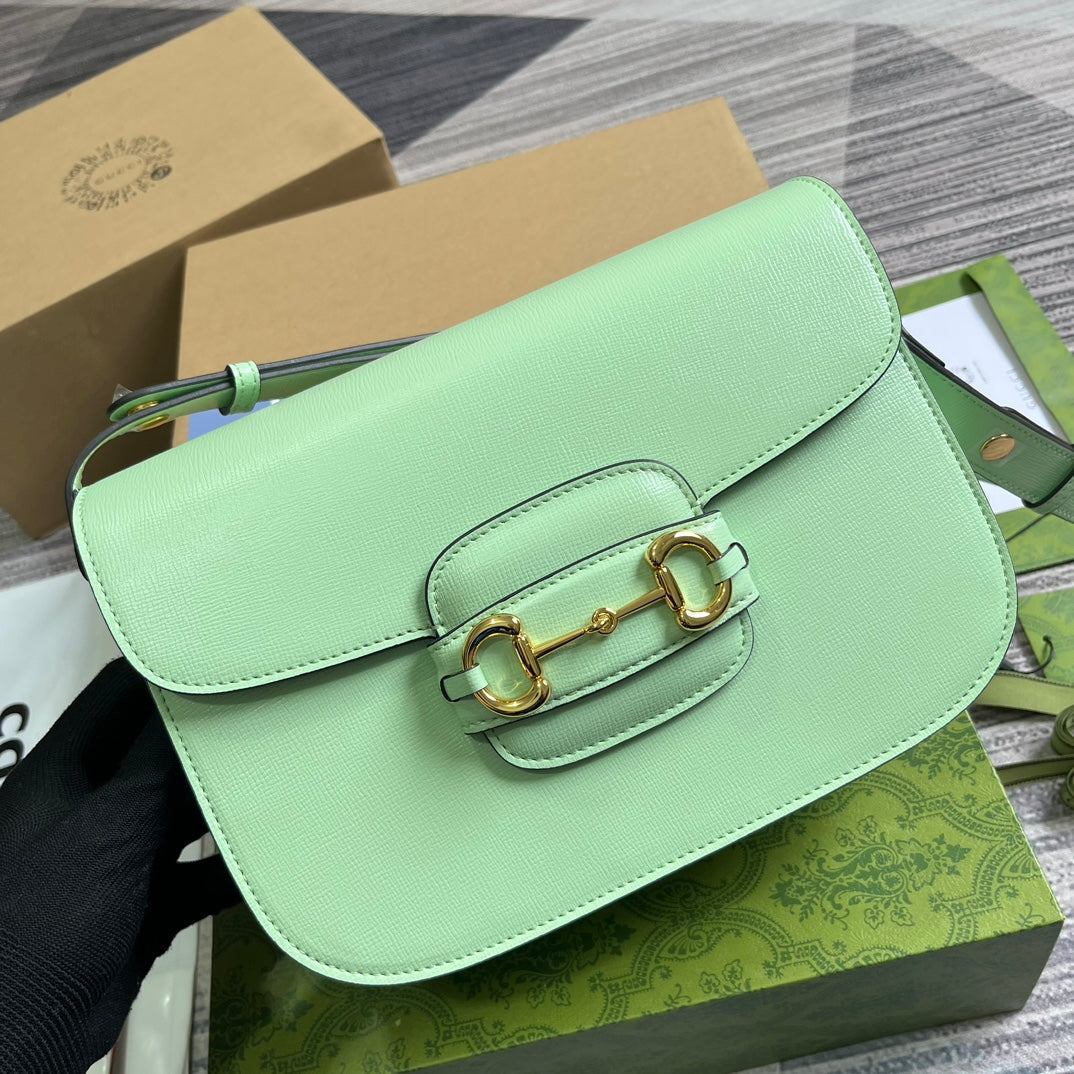 Gucci Horsebit 1955 Mini Bag 25 in Light Green Calfskin