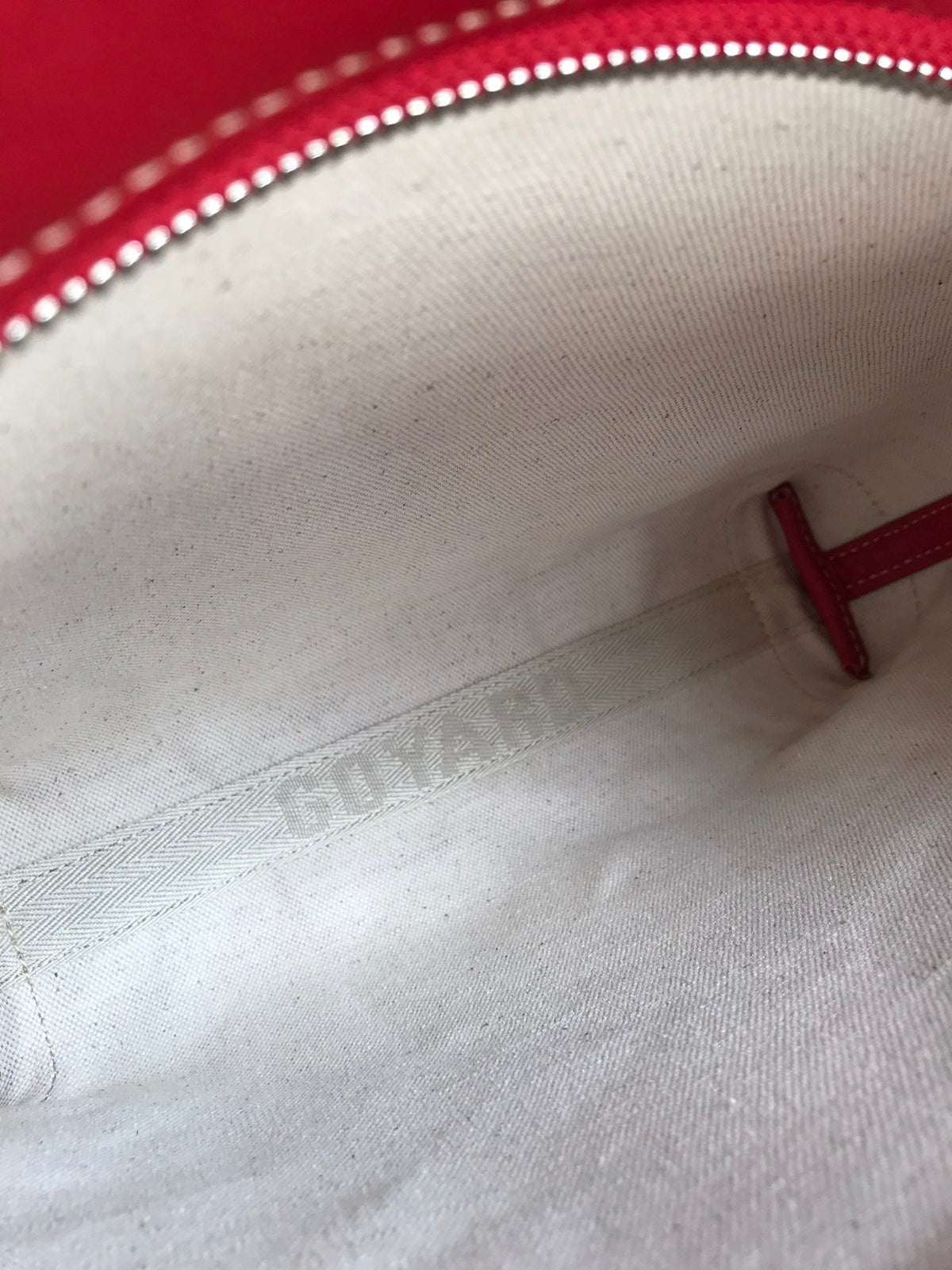 Goyard Conti Pouch 24 in Classic Red Lambskin and Goyardine Canvas