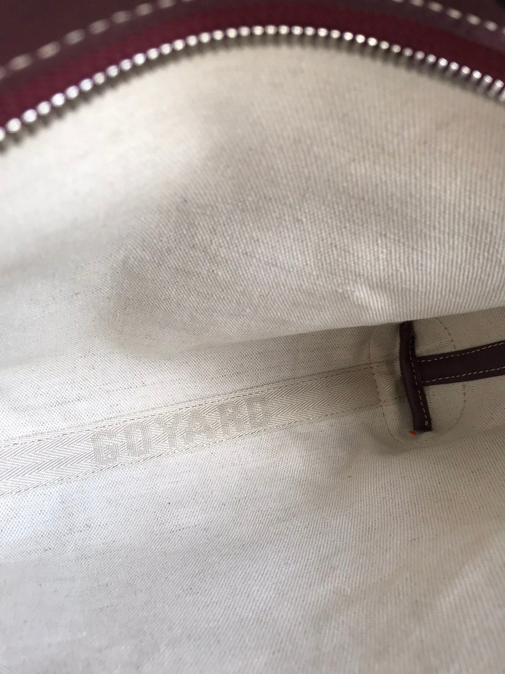 Goyard Conti Pouch 24 in Wine Red Lambskin and Goyardine Canvas