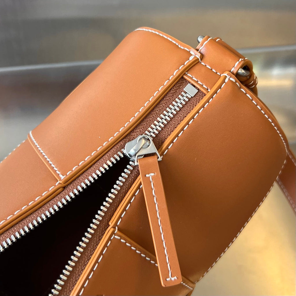Bottega Veneta Cylinder Cassette 30 in Bronze Brown Calfskin Bag