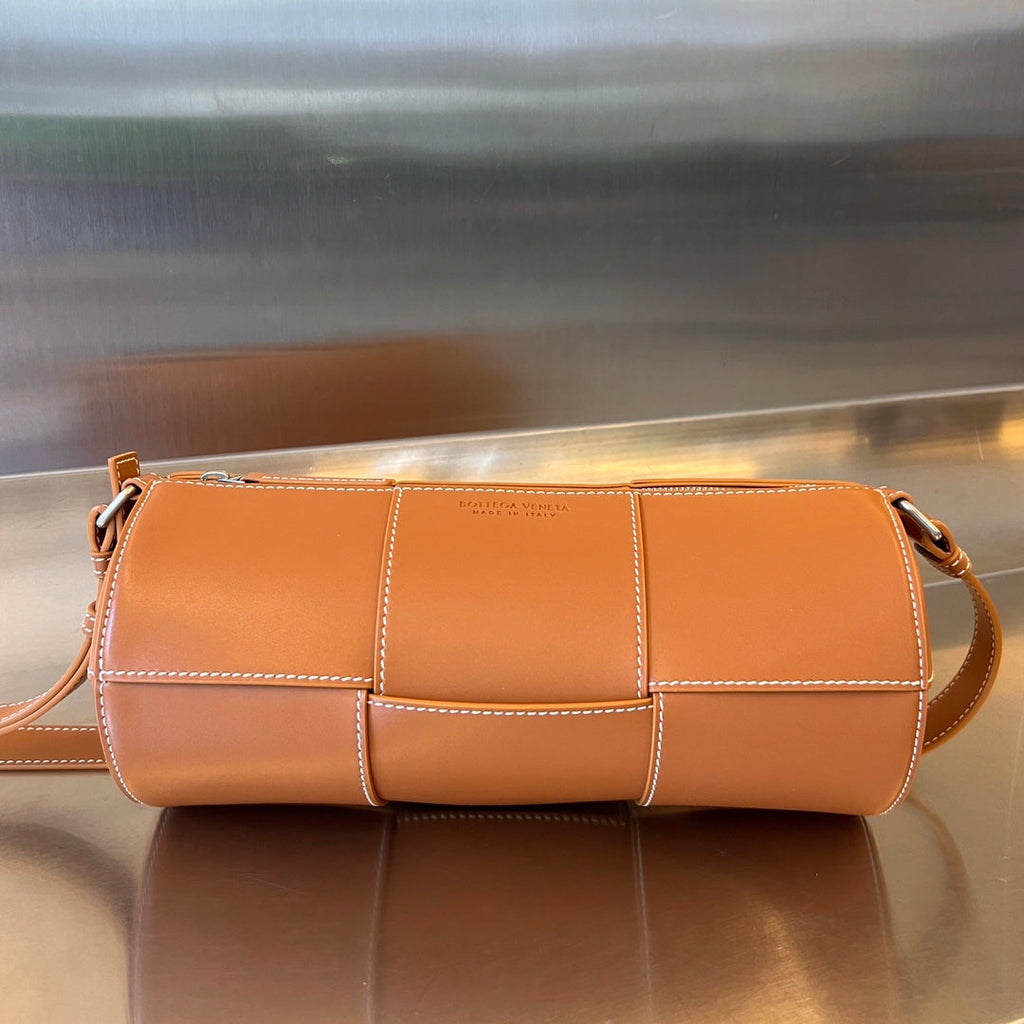 Bottega Veneta Cylinder Cassette 30 in Bronze Brown Calfskin Bag