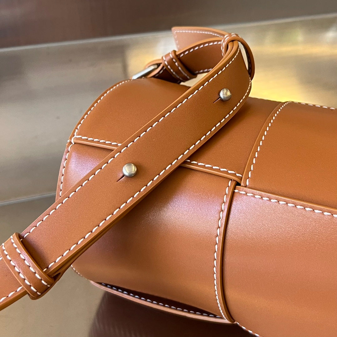 Bottega Veneta Cylinder Cassette 30 in Bronze Brown Calfskin Bag