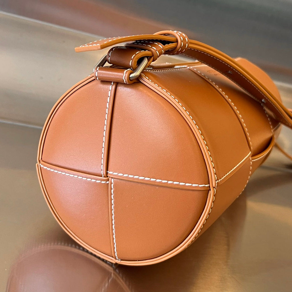 Bottega Veneta Cylinder Cassette 30 in Bronze Brown Calfskin Bag