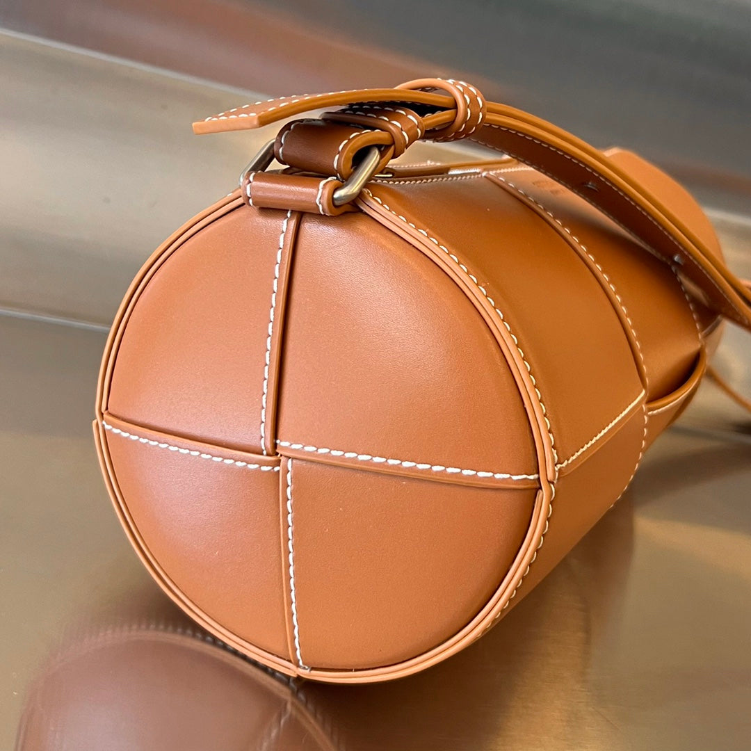 Bottega Veneta Cylinder Cassette 30 in Bronze Brown Calfskin Bag