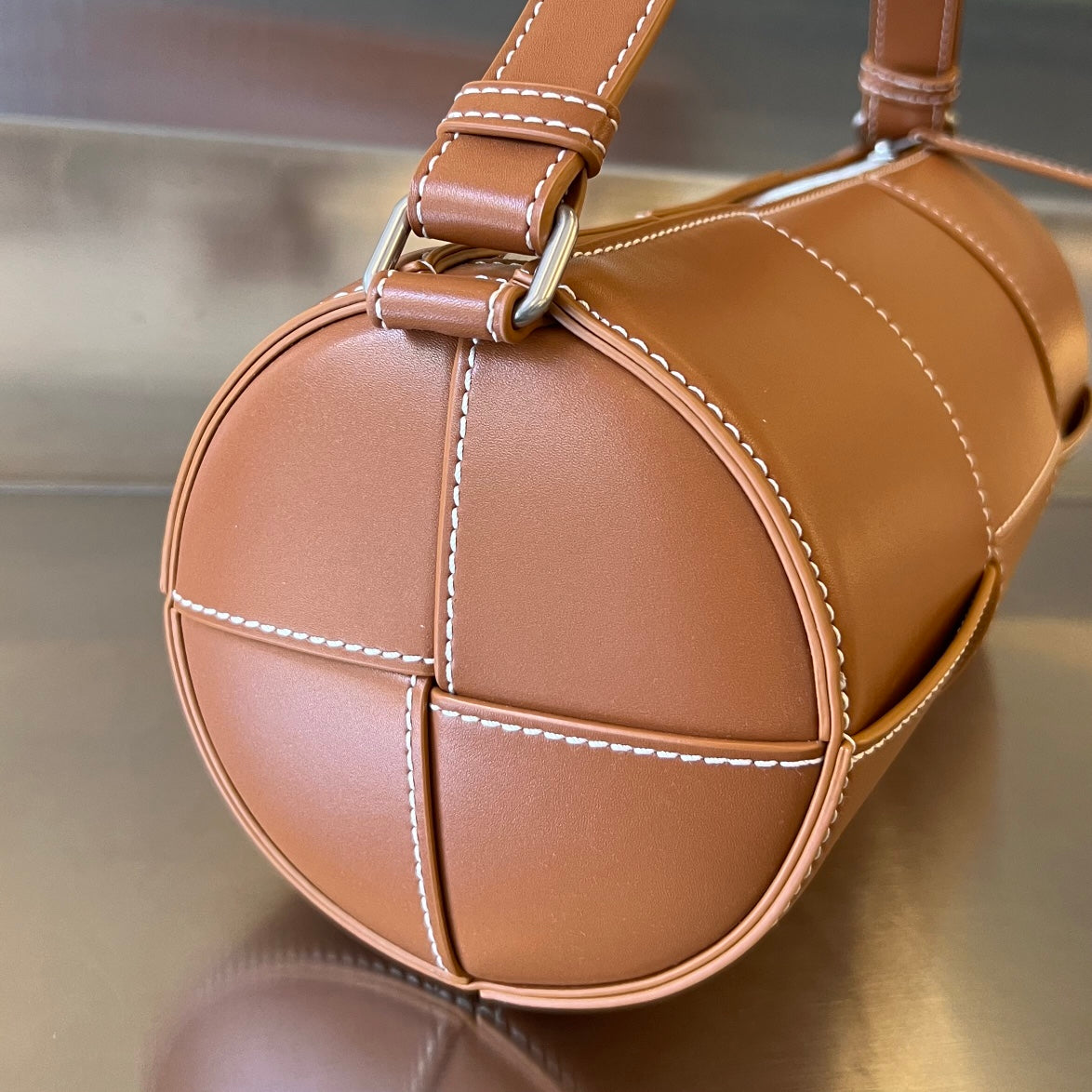 Bottega Veneta Cylinder Cassette 30 in Bronze Brown Calfskin Bag