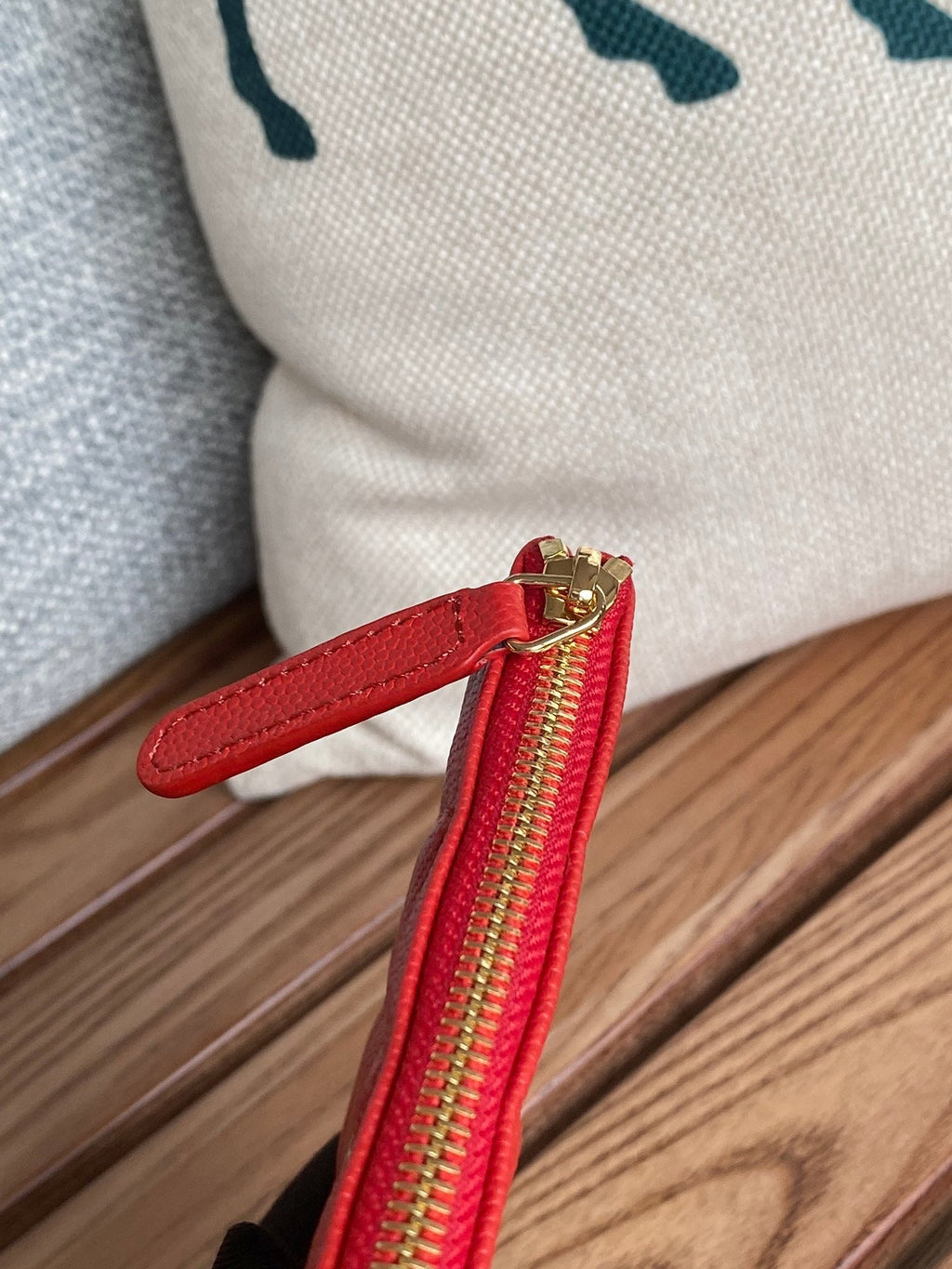 Chanel Classic Small 15 Zipped Pouch in Crimson Red Grained Calfskin