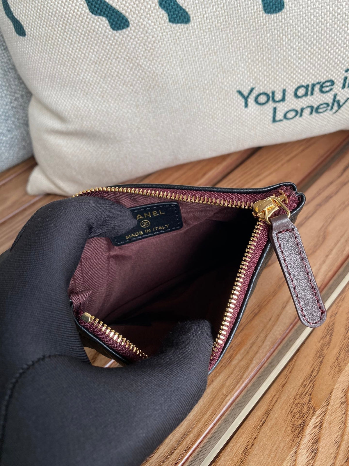 Chanel Classic Small 15 Zipped Pouch in Black Calfskin