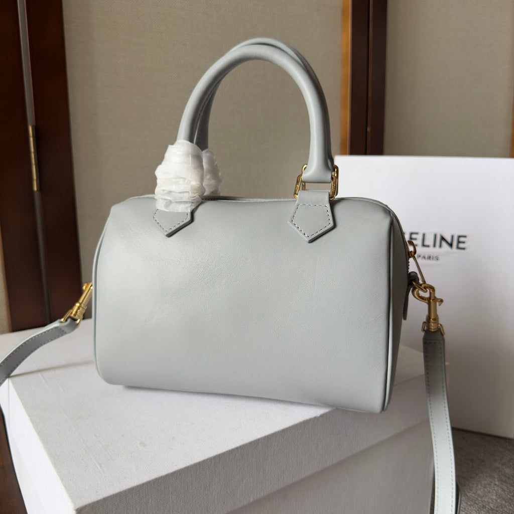 Celine Embossed Top Handle Bag 20 in Grey Calfskin