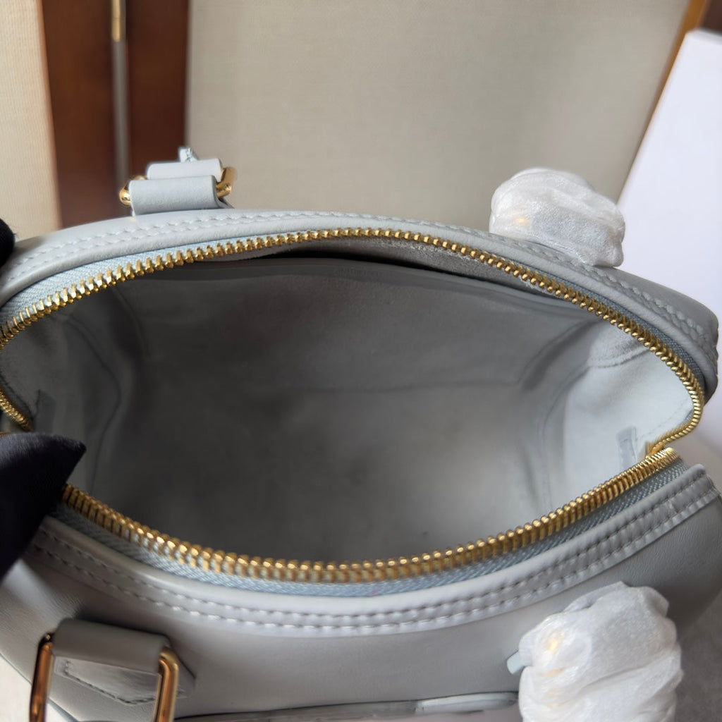 Celine Embossed Top Handle Bag 20 in Grey Calfskin