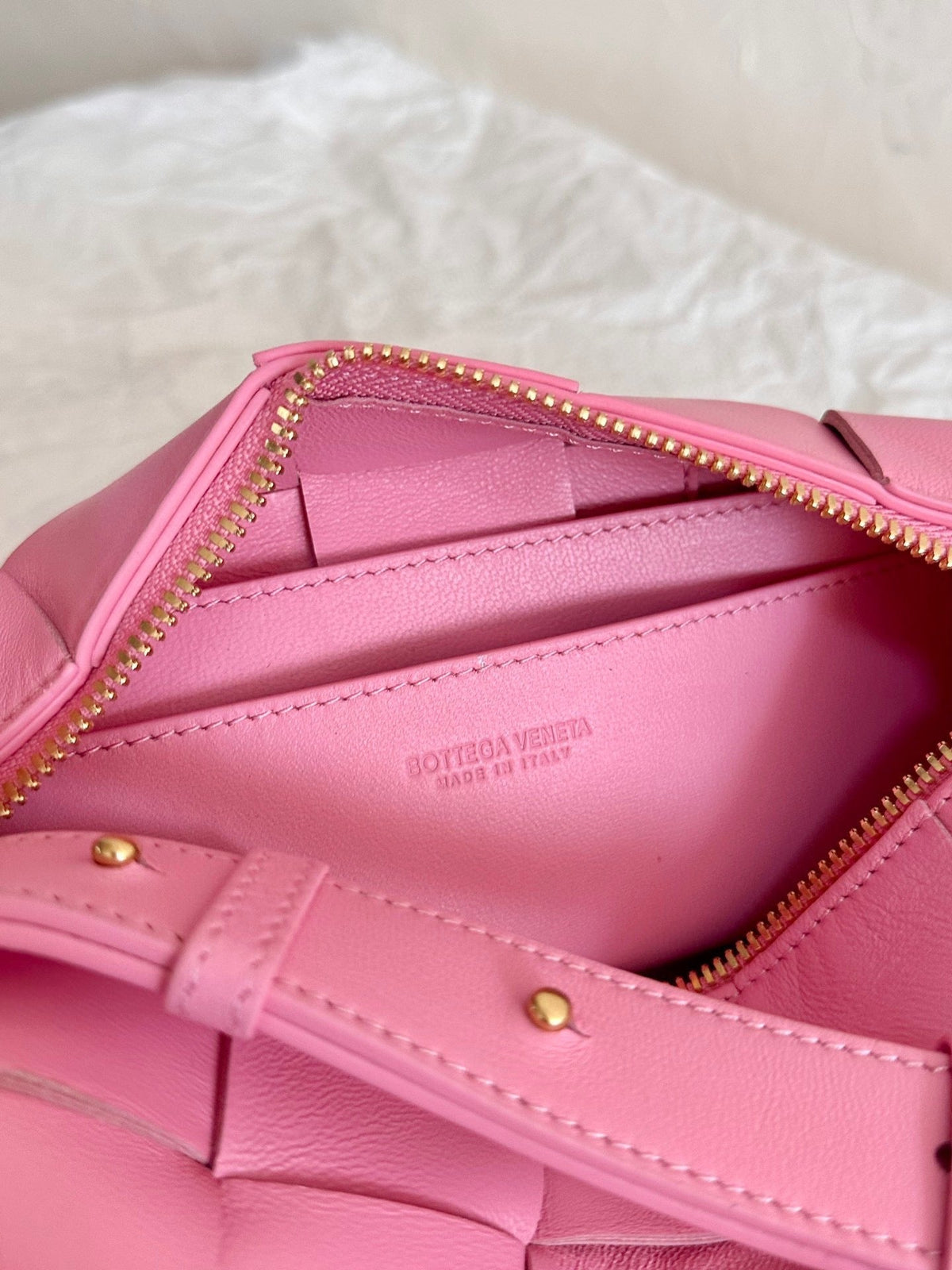 Bottega Veneta Cassette 23 in Light Pink Lambskin Bag