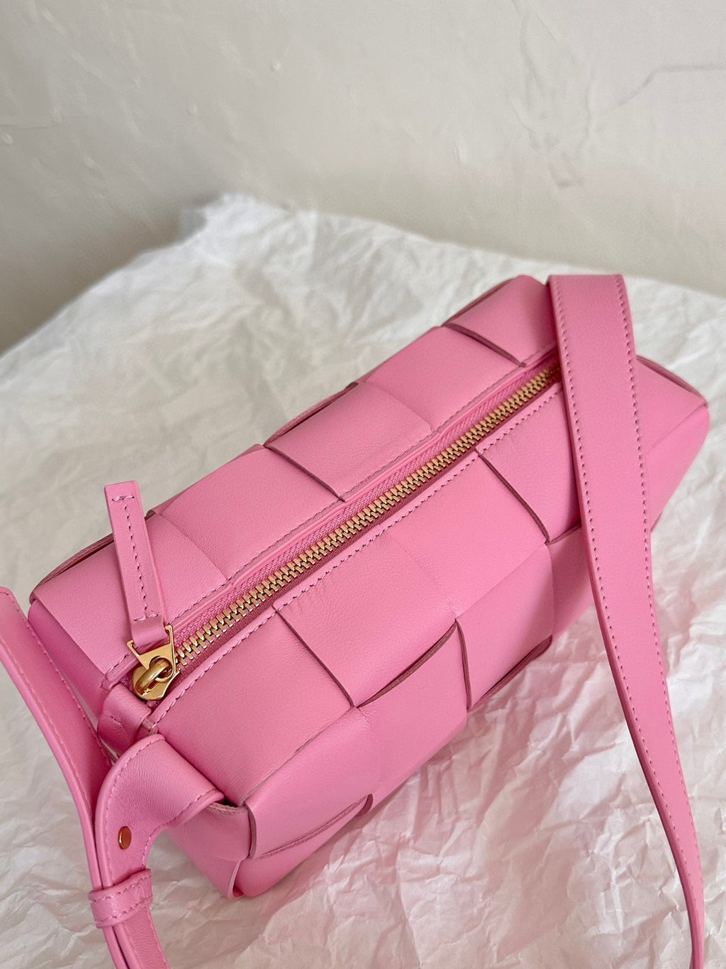 Bottega Veneta Cassette 23 in Light Pink Lambskin Bag