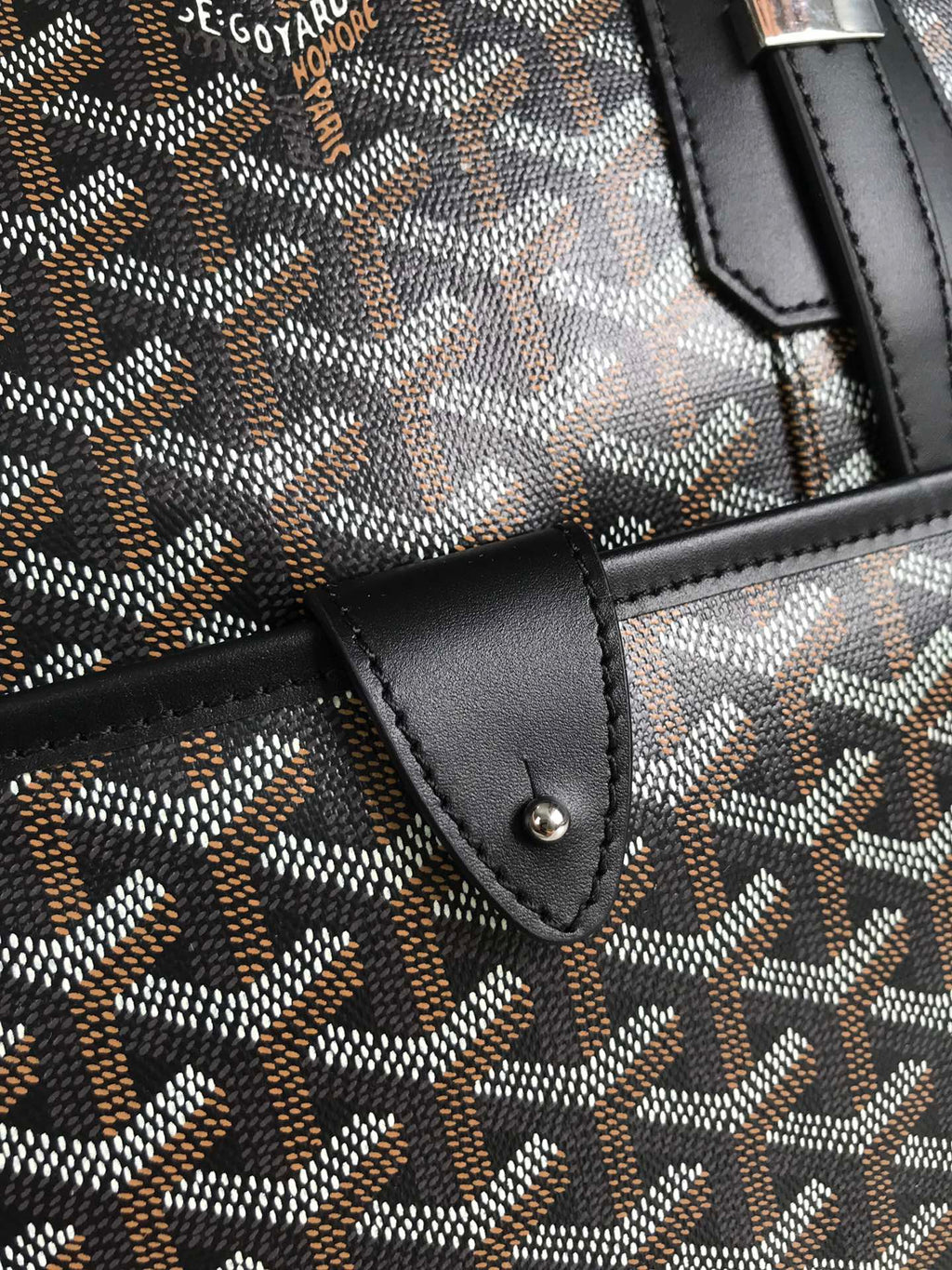 Goyard Ambassade Document Case 35 in Black Goyardine Canvas Bag