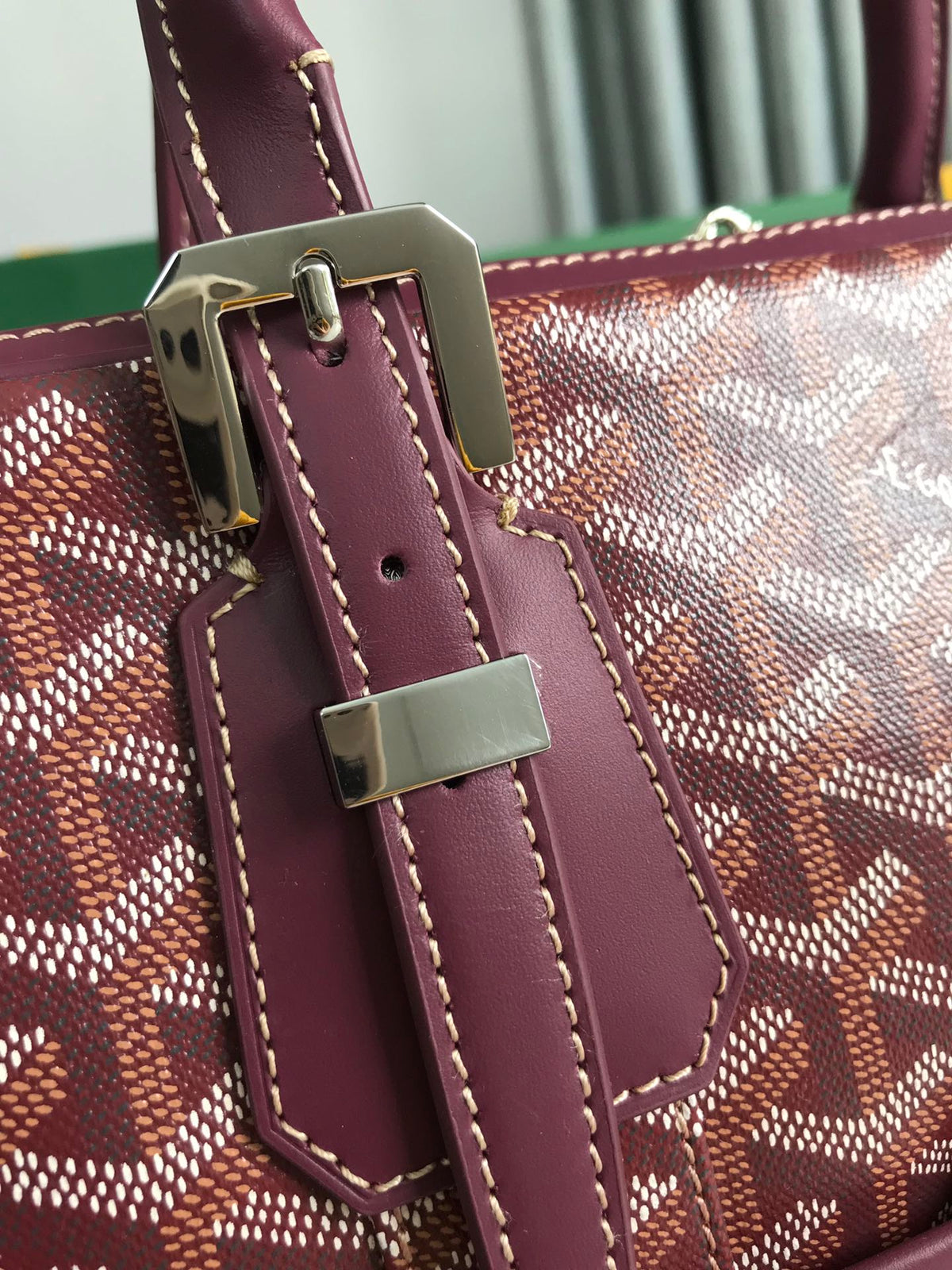 Goyard Ambassade Document Case 35 in Wine Red Goyardine Canvas Bag