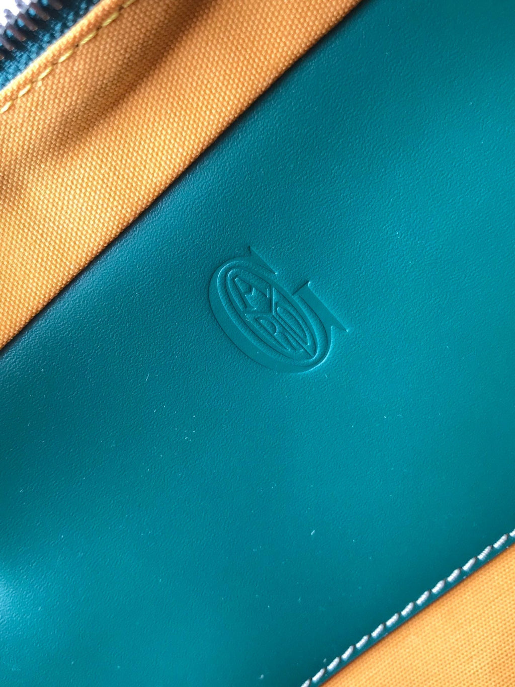 Goyard Ambassade Document Case 35 in Green Goyardine Canvas Bag