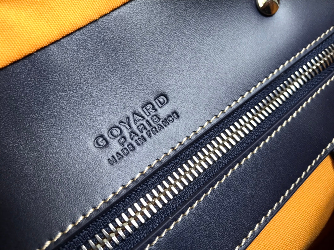 Goyard Ambassade Document Case 35 in Navy Blue Goyardine Canvas Bag