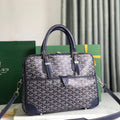 Goyard Ambassade Document Case 35 in Navy Blue Goyardine Canvas Bag