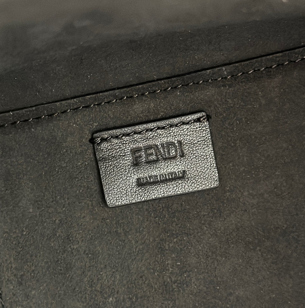 Fendi Origami Mini 19 Brown Mix Black Ff Jacquard Fabric Bag