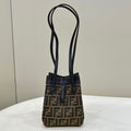 Fendi Origami Mini 19 Brown Mix Black Ff Jacquard Fabric Bag