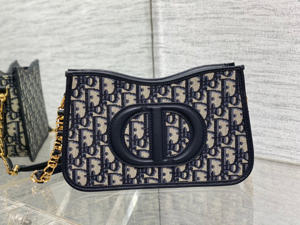 Dior Hobo Signature 23 Bag in Black Beige Pattern Lambskin