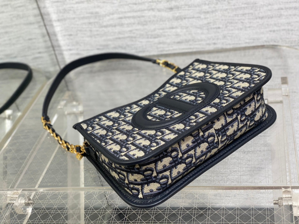 Dior Hobo Signature 23 Bag in Black Beige Pattern Lambskin