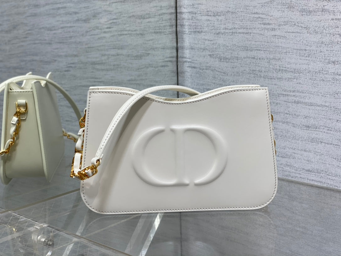 Dior Hobo Signature 23 Bag in White Lambskin