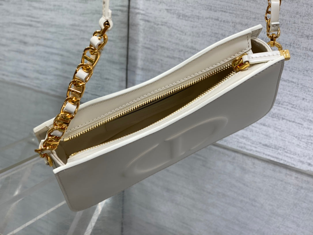Dior Hobo Signature 23 Bag in White Lambskin
