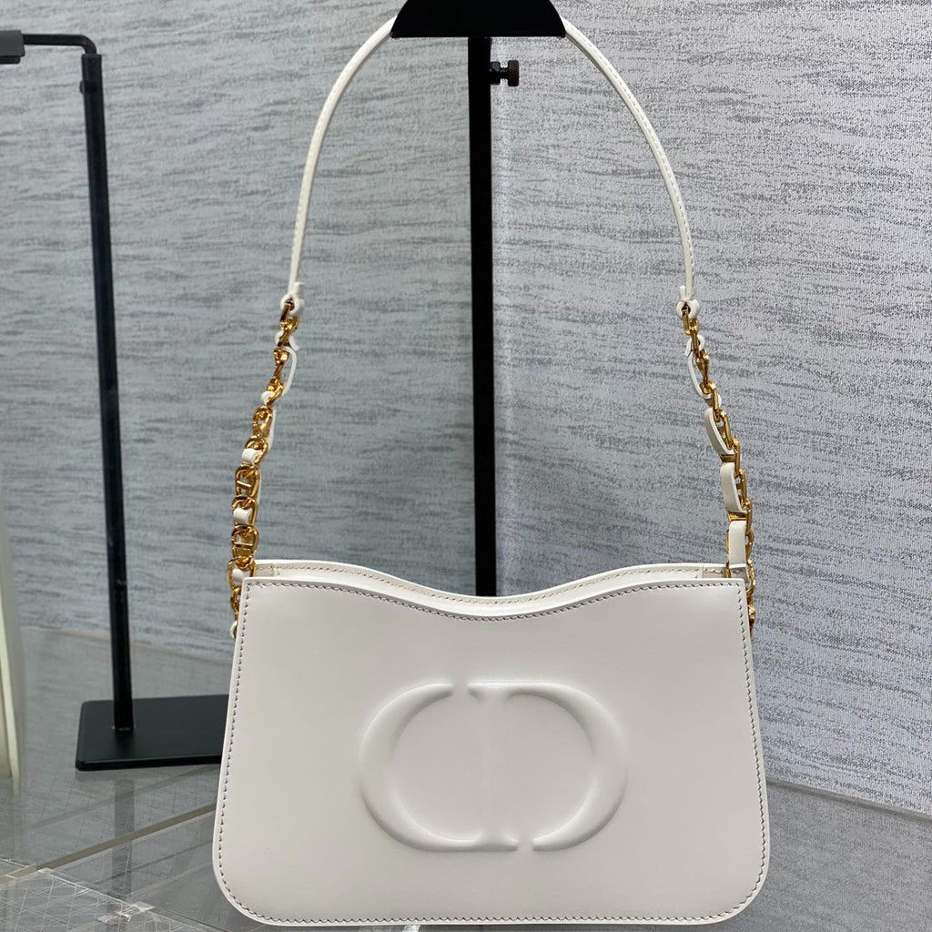 Dior Hobo Signature 23 Bag in White Lambskin