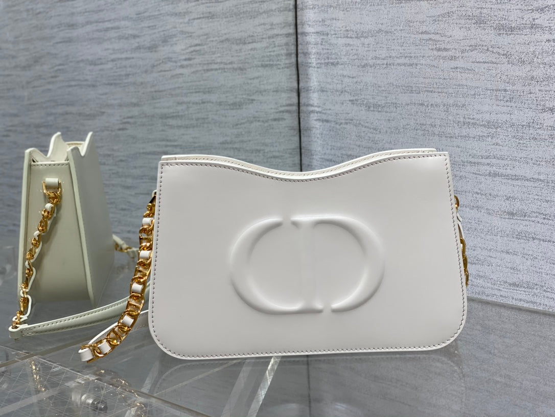 Dior Hobo Signature 23 Bag in White Lambskin