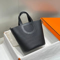 Hermes 25S in the Loop 18 in Black Calfskin Silver Hardware Bag