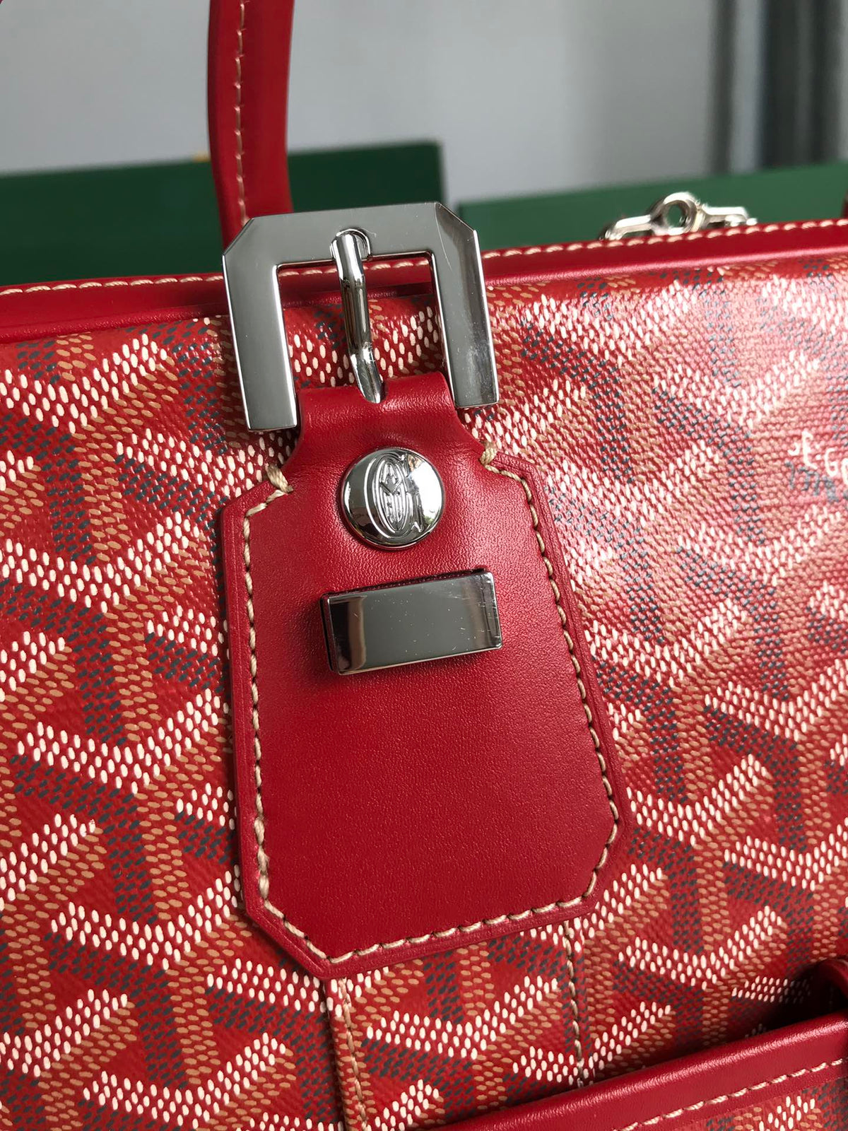 Goyard Ambassade Document Case 35 in Classic Red Goyardine Canvas Bag