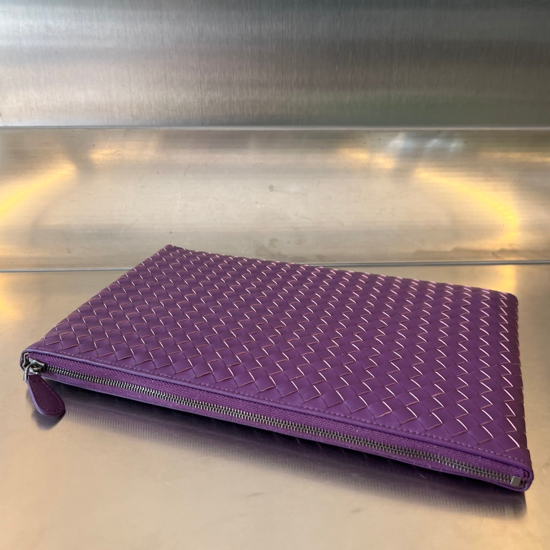 Bottega Veneta Intrecciato 30 in Purple Violet Lambskin Bag