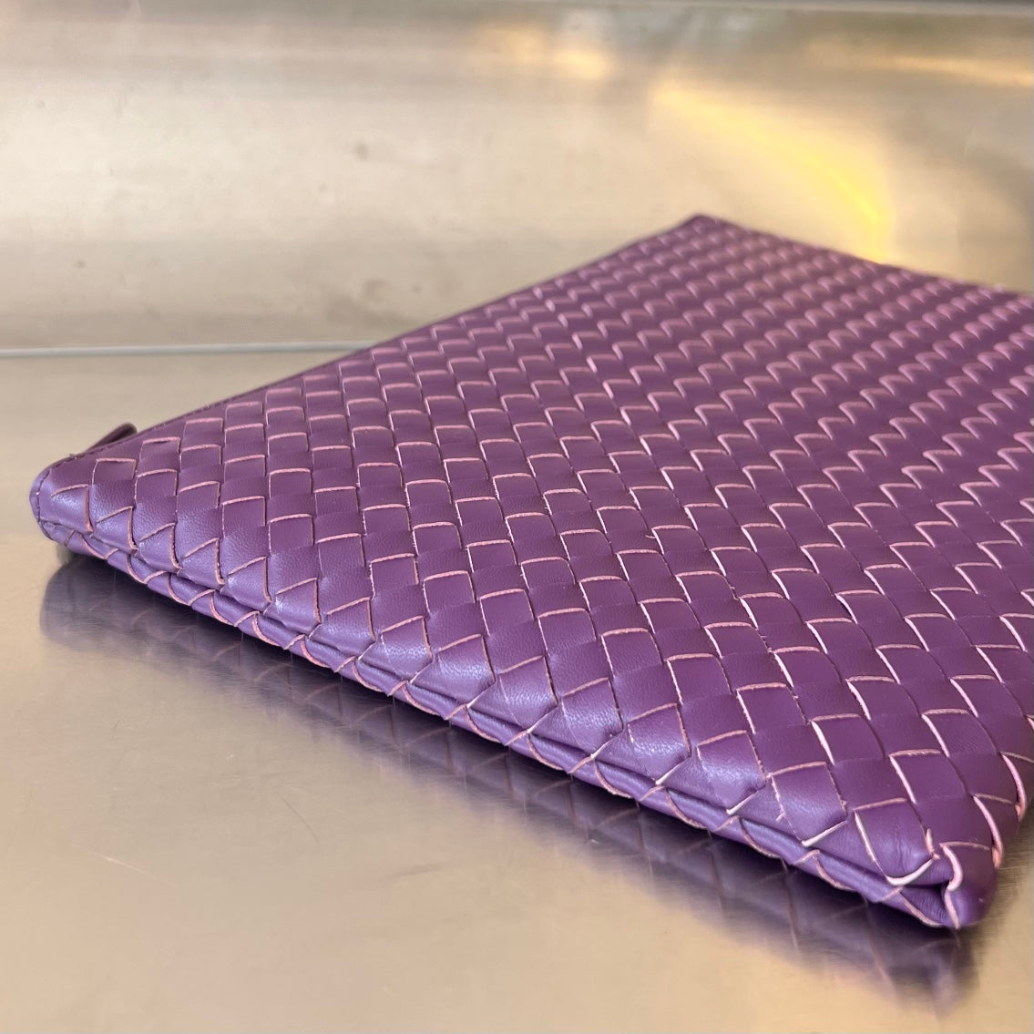 Bottega Veneta Intrecciato 30 in Purple Violet Lambskin Bag