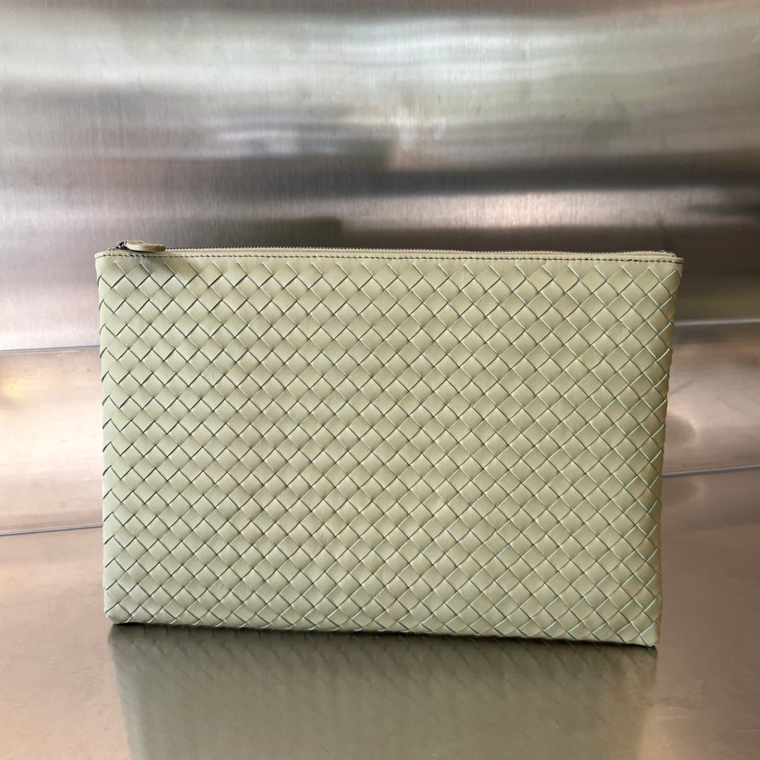 Bottega Veneta Intrecciato 30 in Light Grey Lambskin Bag