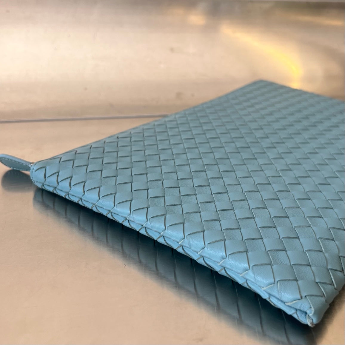 Bottega Veneta Intrecciato 30 in Sky Blue Lambskin Bag