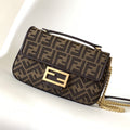 Fend Baguette 24 Brown Ff Jacquard Fabric Bag Ghw