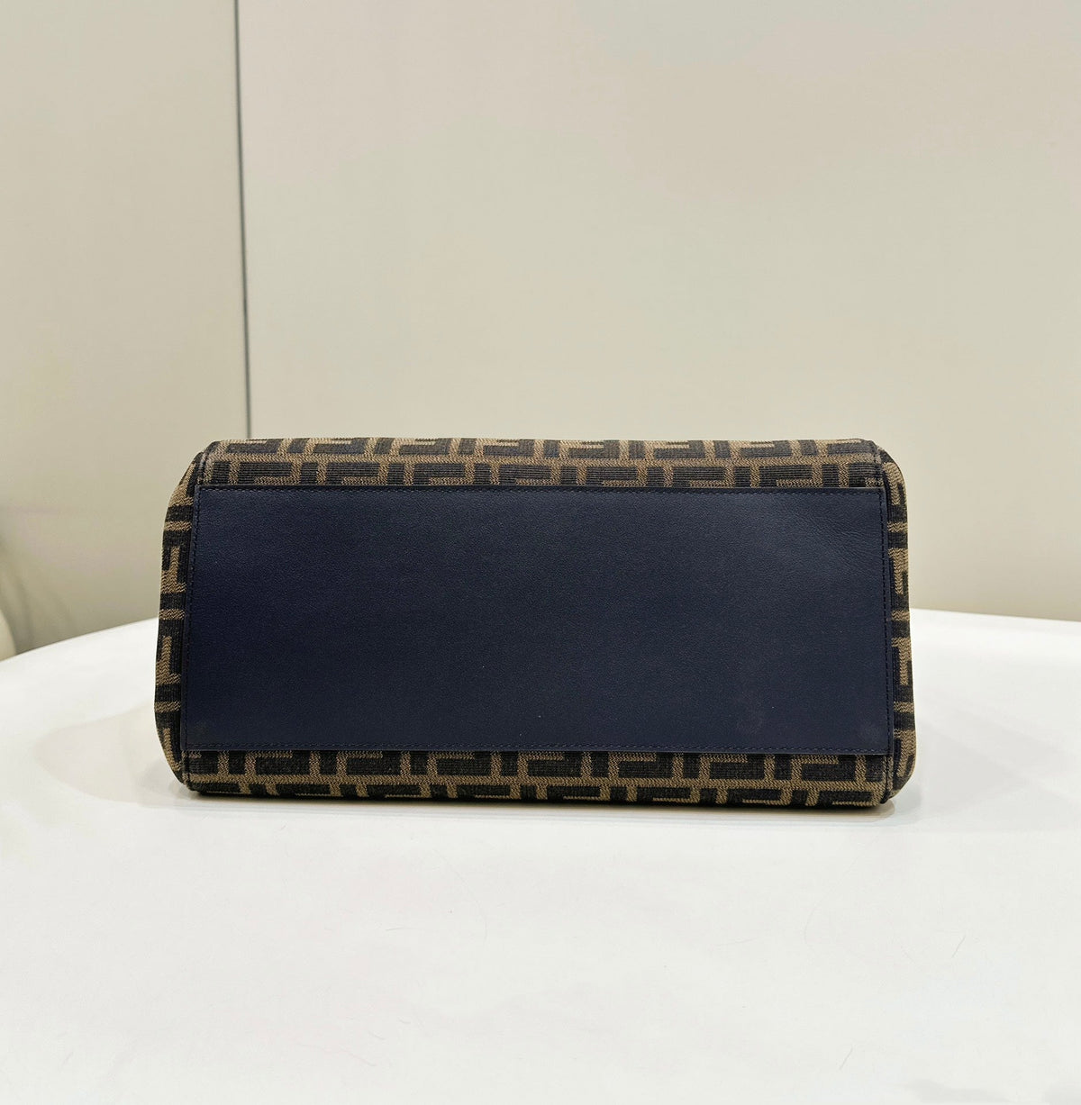 Fendi Origami Large 33 Brown Mix Black Ff Jacquard Fabric Bag