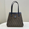 Fendi Origami Large 33 Brown Mix Black Ff Jacquard Fabric Bag