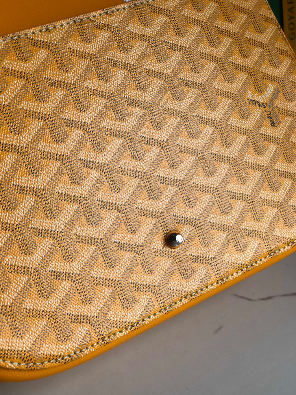 Goyard 233 Bag 25 in Yellow Calfkin and Goyardine Canvas