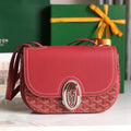 Goyard 233 Bag 25 in Classic Red Calfkin and Goyardine Canvas
