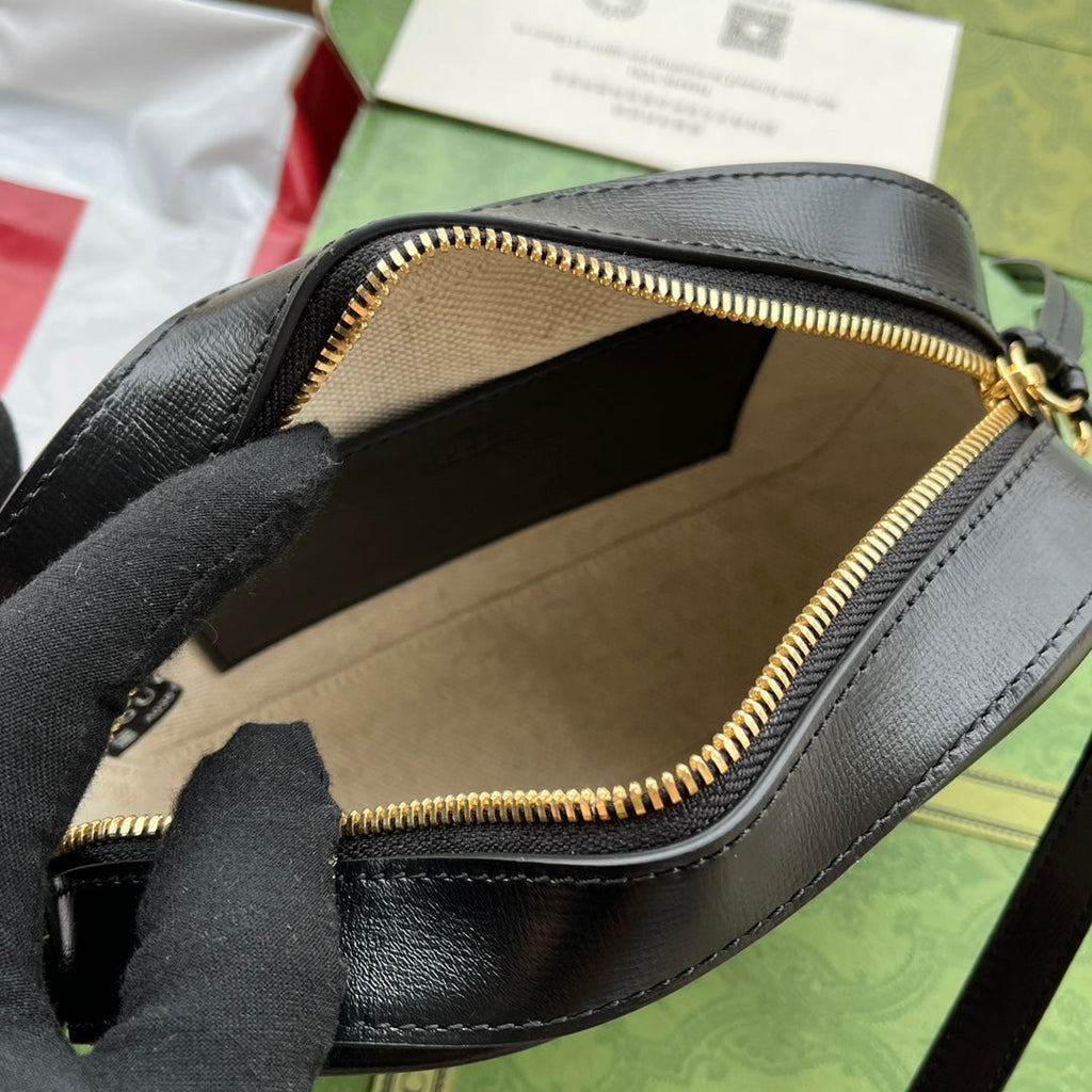 Gucci Horsebit 1955 Small Camera Bag 20 in Black Calfskin