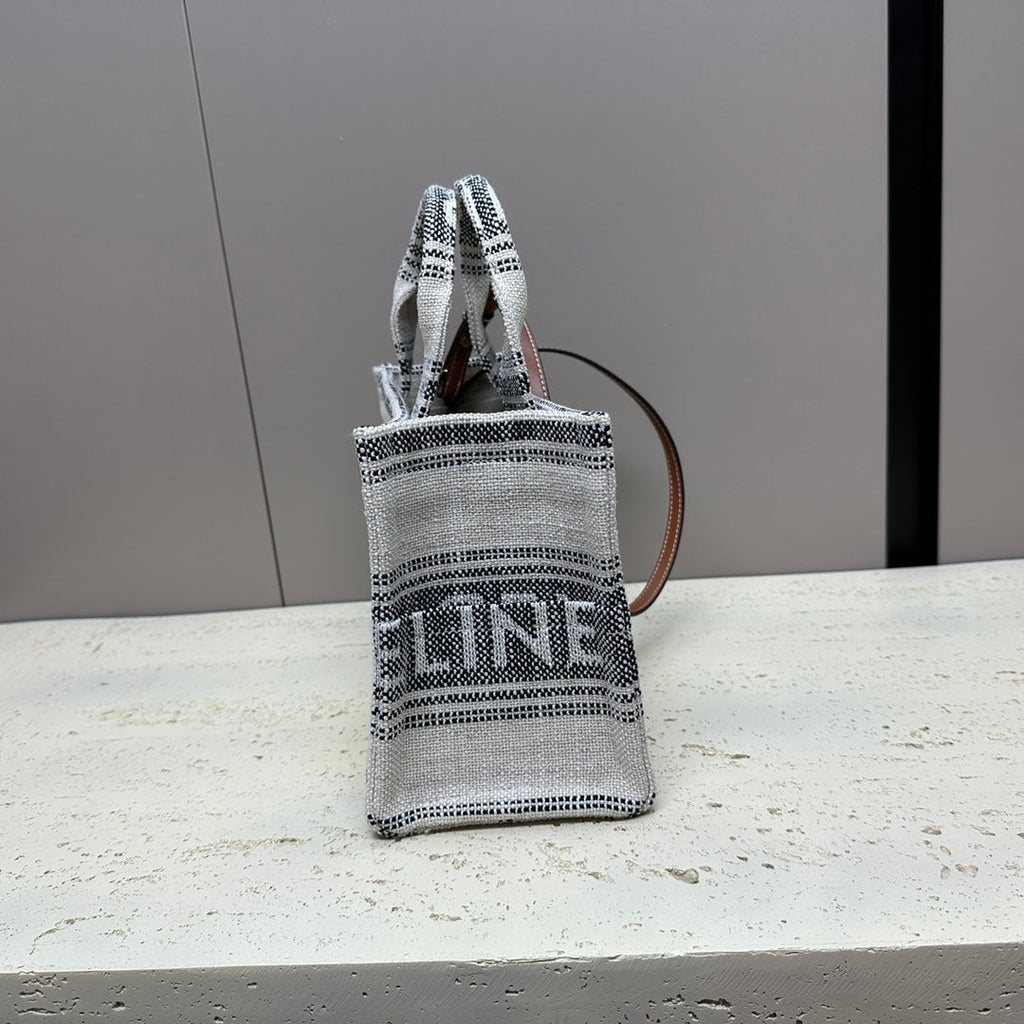Celine Cabas Thais 26 Calfskin Grey Bag