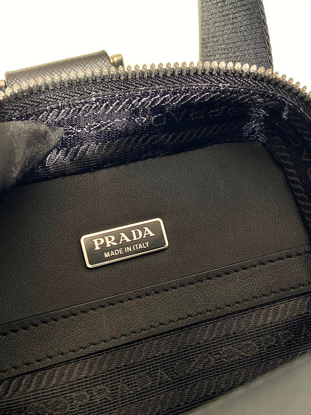Prada Chest Bag 20 in Black Saffiano Leather