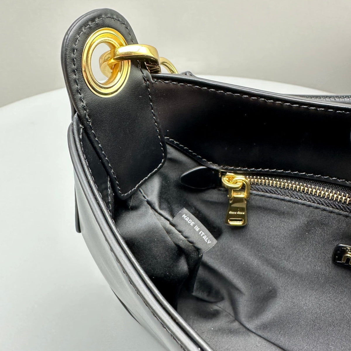 Hobo 28 City Shouder Bag in Black Calfskin