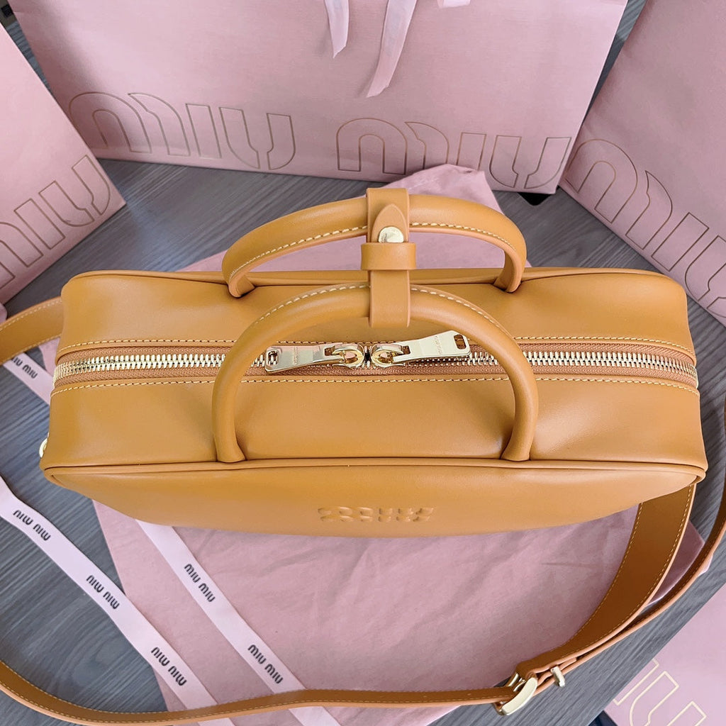 Beau Top Handle Bag 34 in Peru Brown Calfskin